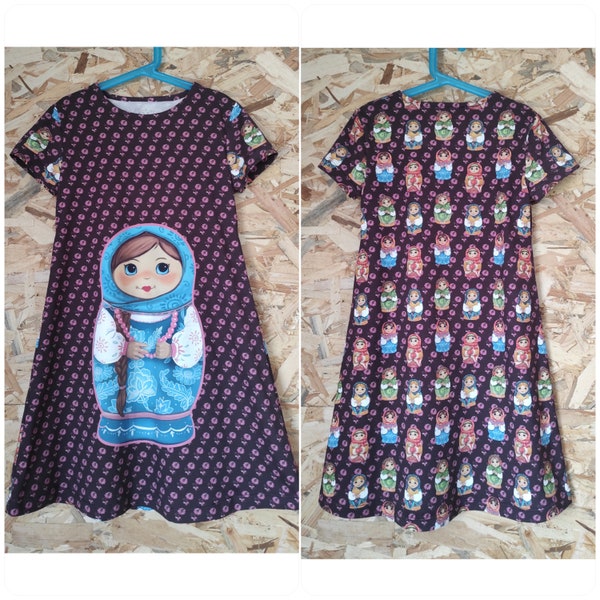 Children's dress - Matrioska - Sizes from 3 years to 16