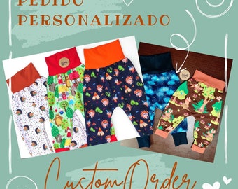 Pantalón evolutivo bebé estilo "harem" - algodón oekotex standard 100 - Escoge tu estampado favorito