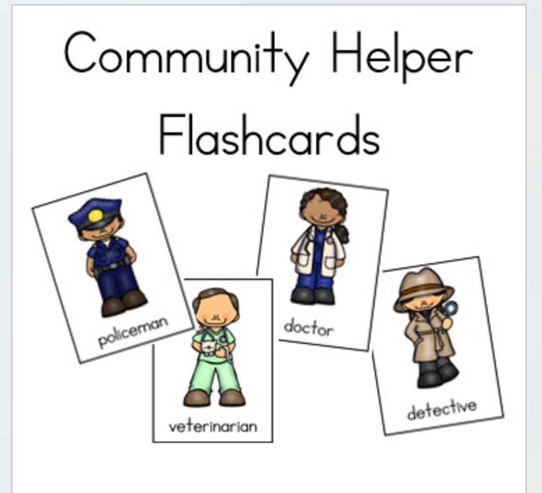 Community Helper Flashcards Tot School Curriculum Preschool Flashcards ...