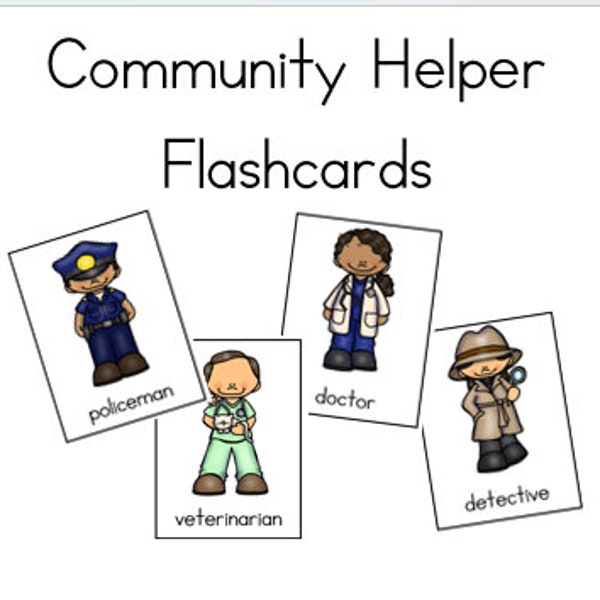Community Helper Flashcards Tot School Curriculum Preschool Flashcards Activities Community Helper Theme Montessori Homeschool