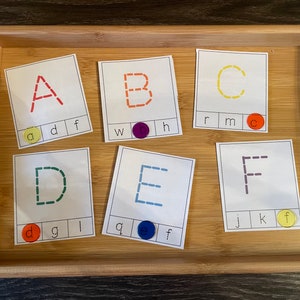 Alphabet Matching Cards Uppercase to Lowercase Preschool Kindergarten Tot School Busy Bags Morning Work Alphabet Matching