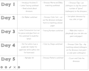 Dinosaur Preschool Curriculum - Letter D Toddler Activities