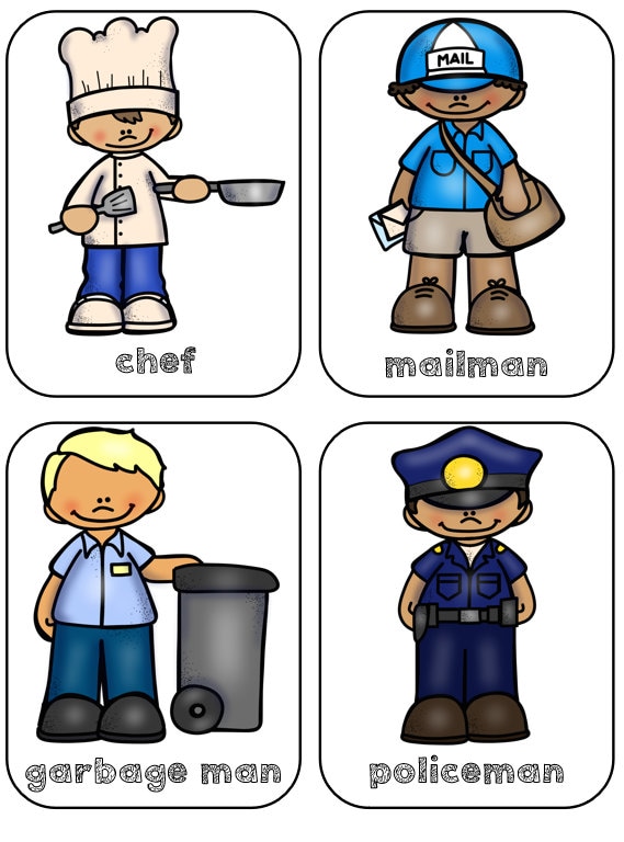 Community Helper Flashcards Tot School Curriculum Preschool Etsy