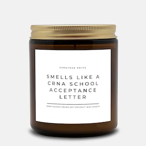 Vela perfumada con aroma a carta de aceptación de enfermera certificada/Frasco marrón de 250 ml/Vertido a mano/Diseño minimalista, Estudiante universitario, Aceptación universitaria, Hygge