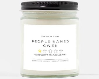 People Named (Custom) Wouldn't Marry Again Candle | Hand Poured 9 oz. | Gag Gift, Divorced Gift, Breakup Gift, Happily Divorced, Divorced AF