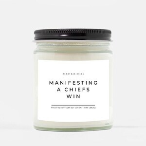 Manifesting A Chiefs Win Candle | Hand Poured 9 oz. | Sports Gift Candle, Smells Like A Chiefs Win Scented Candle, Kansas City, NFL sports