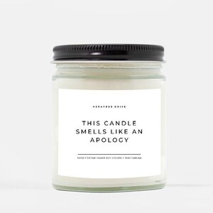 Deze kaars ruikt naar een verontschuldiging | Handgegoten 9 oz. | Excusescadeau, spijtcadeau, sorry cadeau, ik haat dit, mogen we kussen en goedmaken