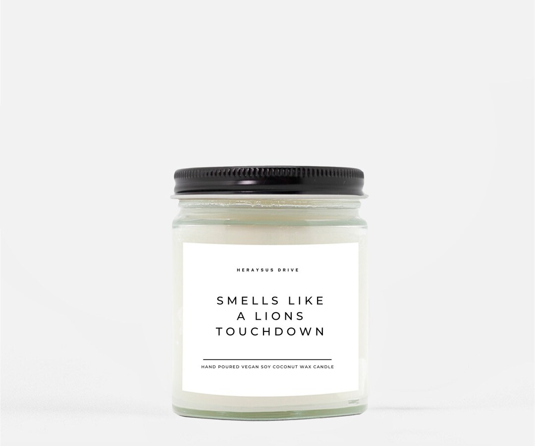 Smells Like A Lions Touchdown Candle Hand Poured 9 Oz. Manly Candle