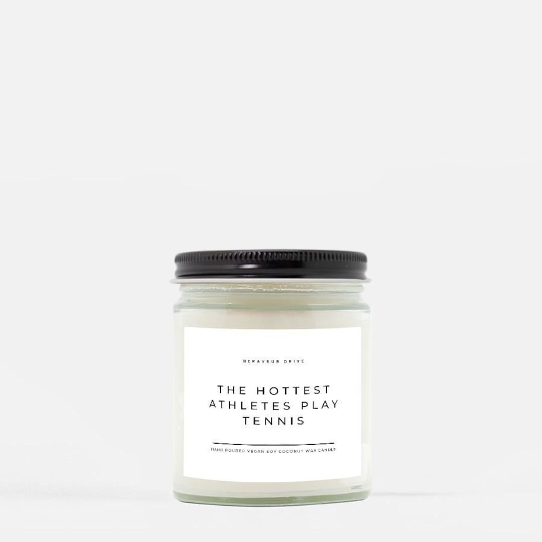 The Hottest Athletes Play Tennis Candle Hand Poured 9 Oz. Minimal