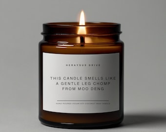 Smells Like A Chomp From Moo Deng | Hand Poured 9 oz. | Moo Deng Baby Hippotamus Scented Candle, Thailand, Cute Pygmy Hippo, MooDeng, Funny