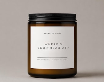 Where's Your Head At? | 9 oz. Soy Wax Candle | Reality TV Inspired Gift | Villa Romance | Fan Gift | Funny Candle Gift | Pop Culture Gift