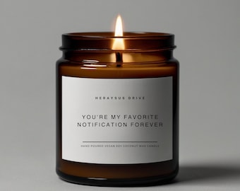 You're My Favorite Notification Forever | Hand Poured 9 oz. | Romantical, Valentines Day Gift, Anniversary Gift, Love, Lover Gift, Soulmate