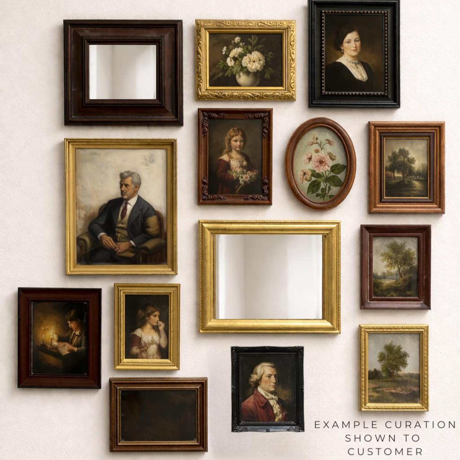 Mixed Vintage Frames | Curated Gallery Wall Set | Ornate Gold Frames ...
