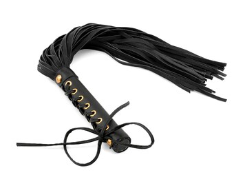 Weaving Leather Handle Tassel Whip Riding Flirting Foreplay Flogger BDSM Toy