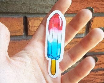 Sticker Pop Sicle Ice lolly cream desert stationary summer colorful decoration scrapbook gift food cold kids blue red white