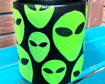 Large alien pot GLOW in THE DARK galaxy plant garden botanical gardening interior home decor decoration handmade space y2k gift