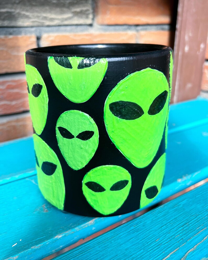 Large Alien Pot GLOW in THE DARK Galaxy Plant Garden Botanical ...