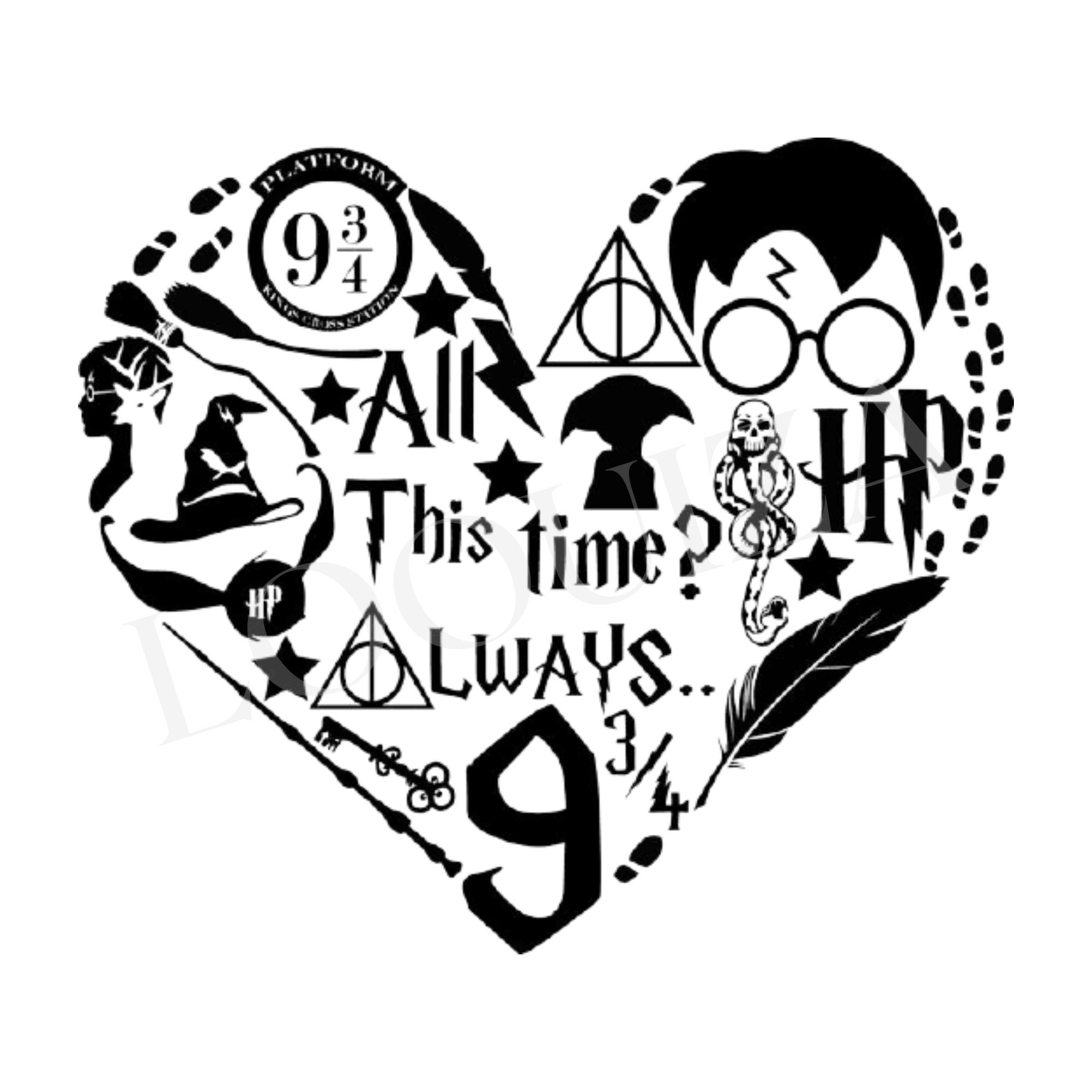 Harry Potter Heart Shape Design SVG Harry potter svg Harry potter ins…