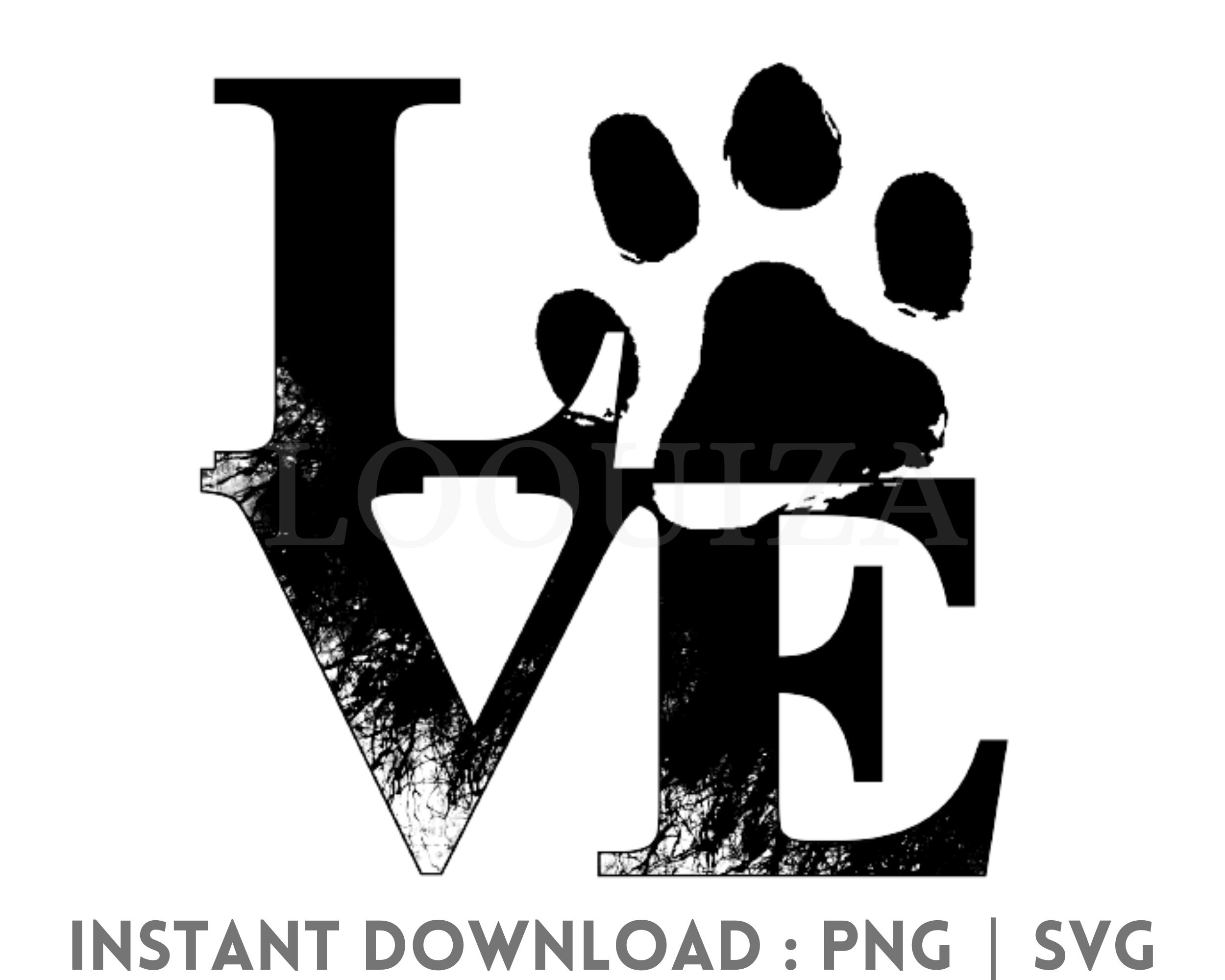 Download Love Paw Print SVG Love Dog Paw SVG Dog Love SVG Love | Etsy
