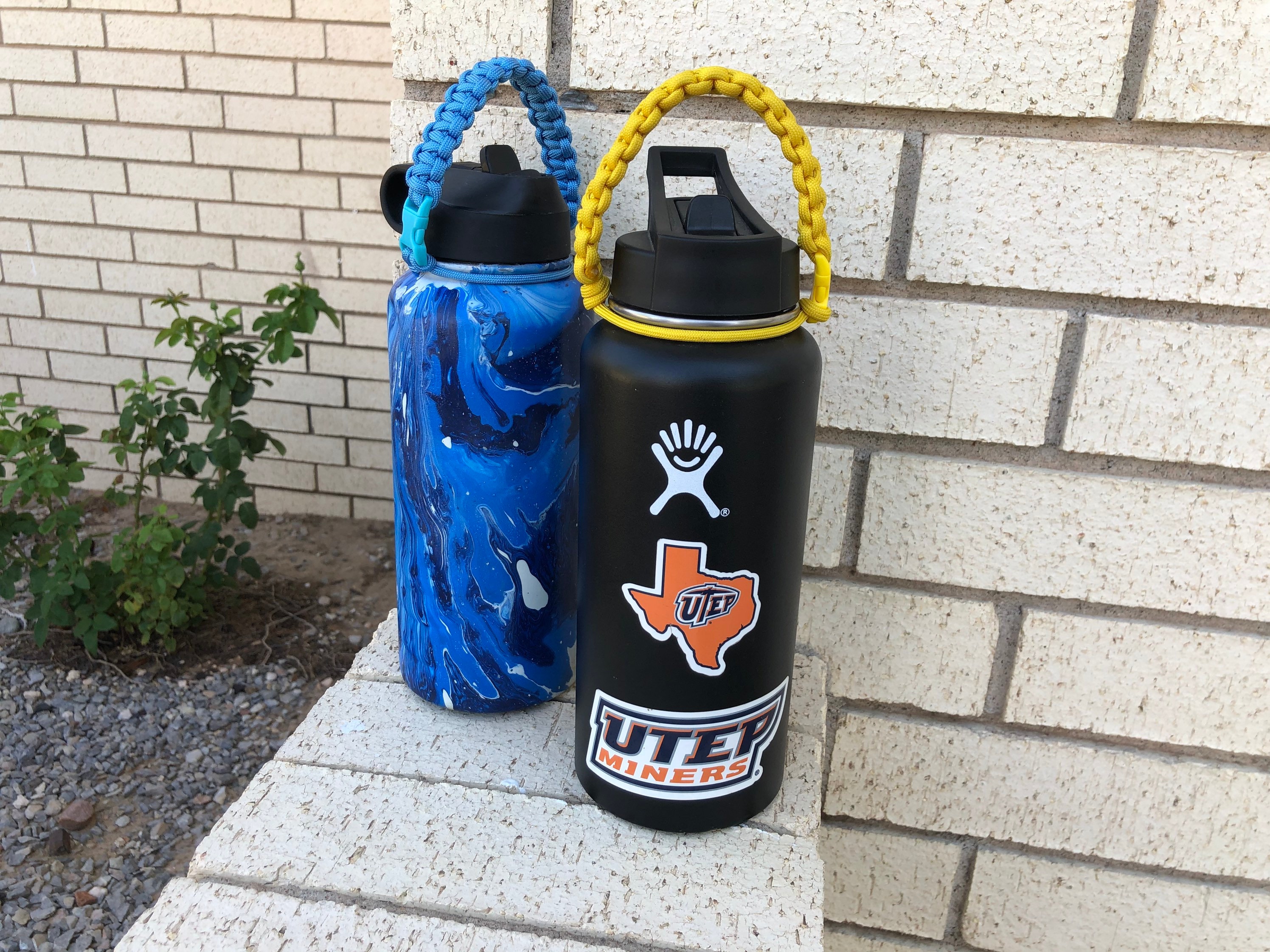 Paracord Handle and Silicone Bottom Protective Cover For Hydro Flask 32 &  40 oz