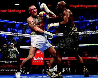 Mayweather vs McGregor Print, Boxing Poster, The Money Fight, Canvas, Acrylic