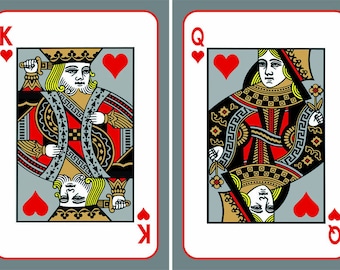 King and Queen, Sold as a Set, Poker Decor, Paper Print, Acrylic Image