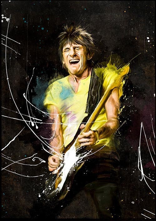 Ronnie Wood エルビス ポップアート 額縁付き　　（I 74 Ronnie Wood エルビス ポップアート 額縁付き ポスター画 （I 74