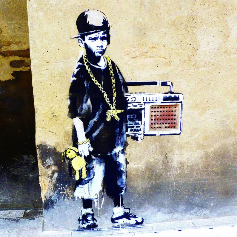 Banksy Young Lad Print, Banksy Street Art, Banksy graffiti Art, Canvas Print, Acrylic Image image 1