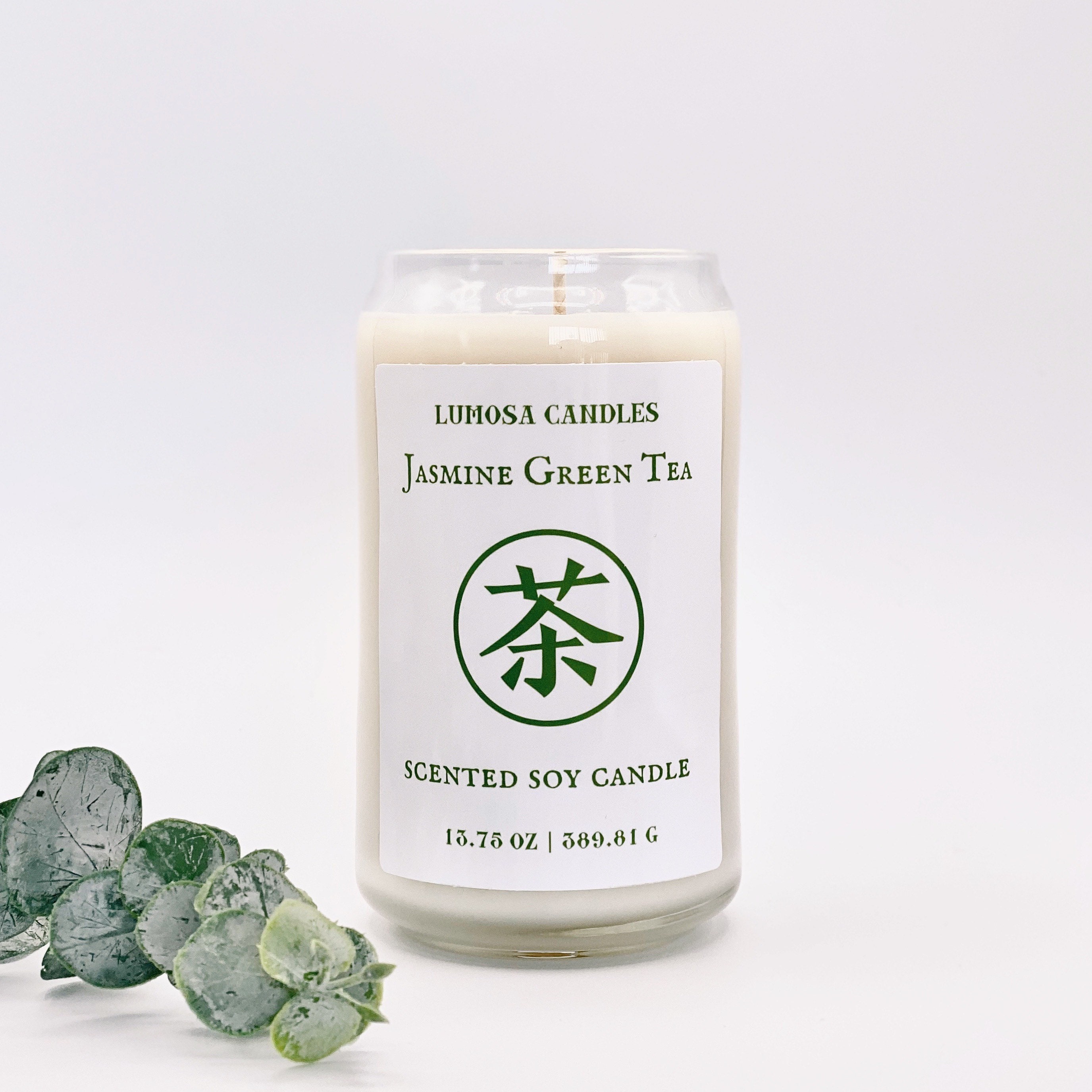 Jasmine Green Tea Minimalist Candle Vegan Soy Candle Tea Etsy