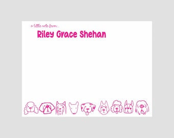 Personalisiertes Briefpapier |  | Personalisiertes Briefpapier Hunde Zug | Persönliches Dankeschön | Kinder Briefpapier | DogTrain Grußkarte