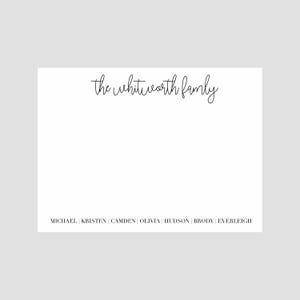 Benutzerdefinierte Name Grußkarte | Personalisiertes Briefpapier Familienname Familie Grußkarten Briefpapier |  Personalisiert mit Familiennamen und einzelnen Namen