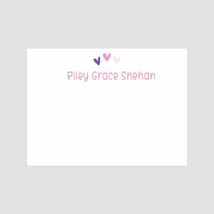 Gepersonaliseerde briefpapier | Briefpapierset | Aangepast briefpapier | Gepersonaliseerde briefpapierset | Persoonlijk bedankje | Notitiekaarten met 3 hartjes