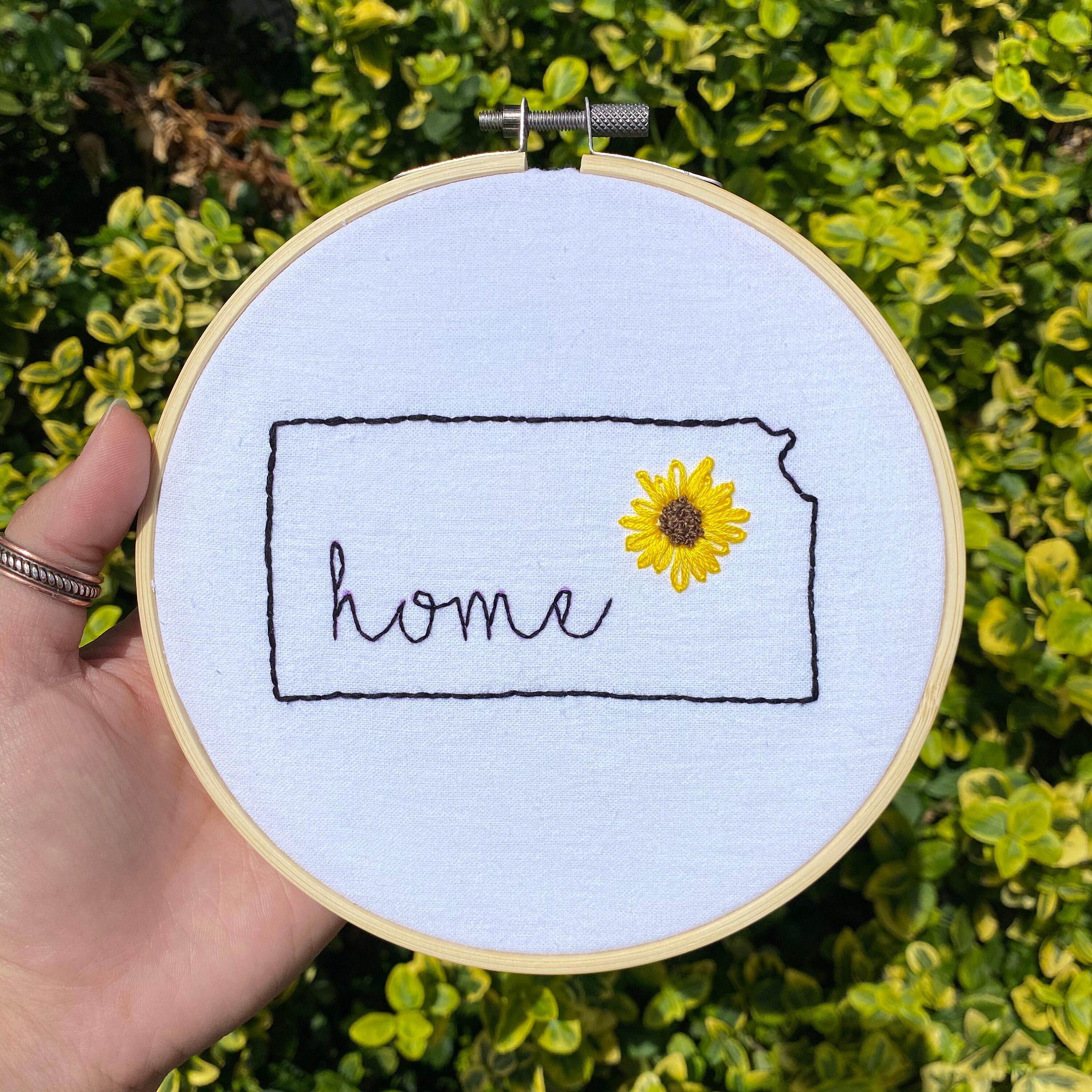Kansas Home Decor Handmade Embroidery Art Etsy