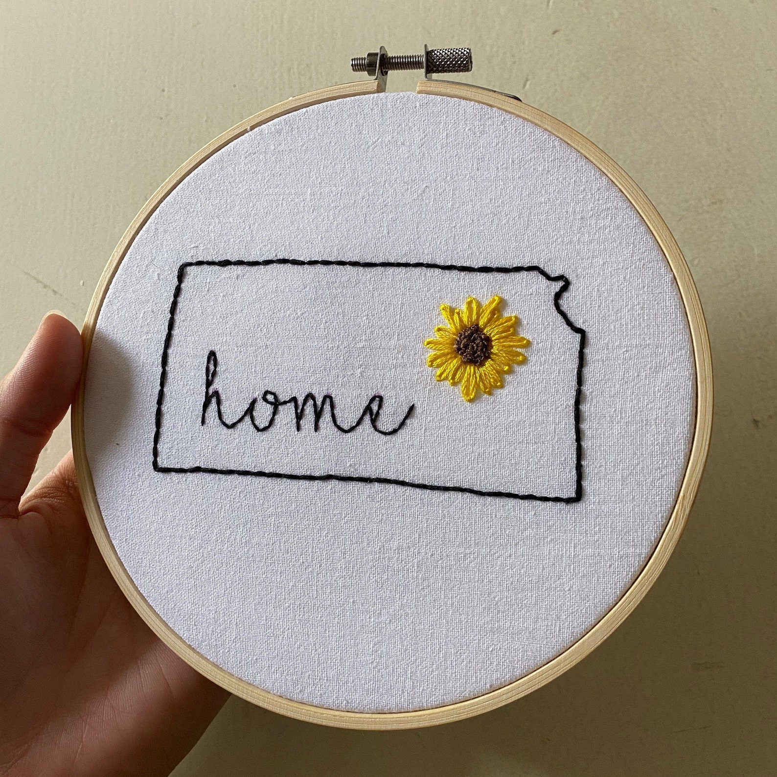Kansas Home Decor Handmade Embroidery Art Etsy