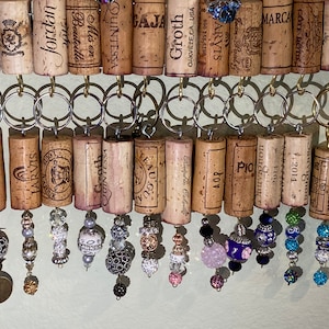 Bling Wine Cork Keychains