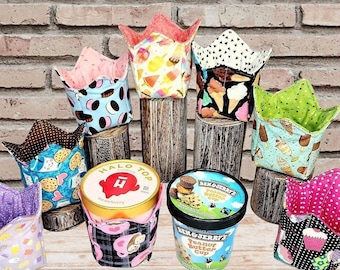 Pint Size Ice-Cream Cozy. Microwavable Oatmeal Cup Cozy/Noodle Soup Cup Cozy.