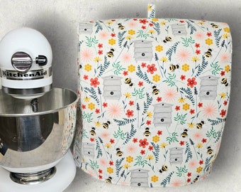 Stand Mixer Full Cover. Floral Beehives