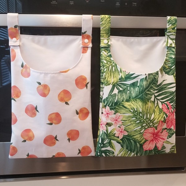 Reusable Paper Towel Laundry Bag. Hanging Kitchen Waterproof Liner Bag.