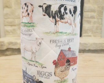 Reusable Paper Towel Roll With Snaps. Paperless Towels. Zero Waste. Dairy Farm/Farmhouse Style (set of 12)