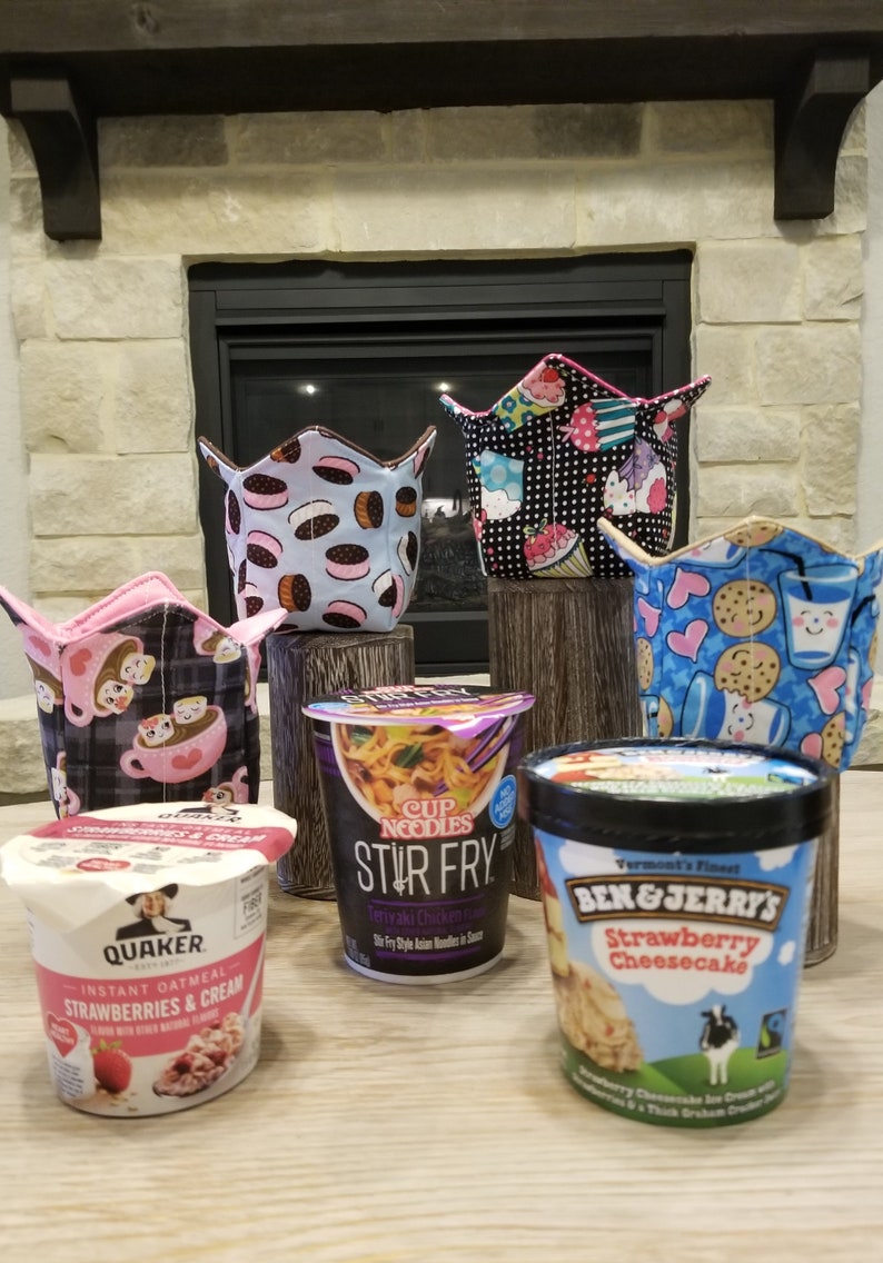 Pint Size Icecream Cozy. Microwavable Oatmeal Cup Cozy/noodle Etsy
