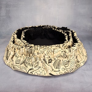 Reversible  Bowl Covers -Set of 3. Reusable, Washable, 100% Cotton. HOMEMADE BREADS