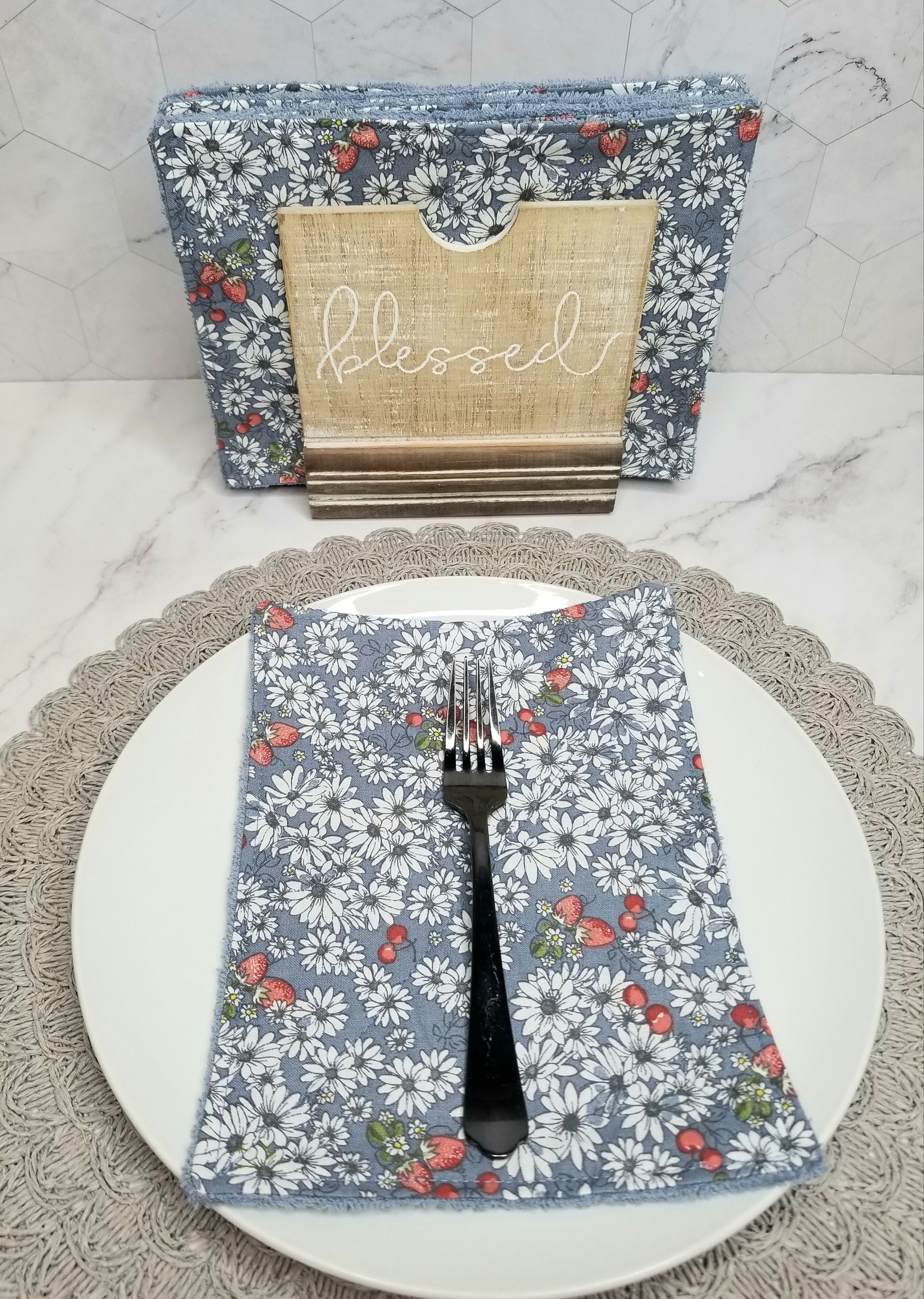 Reusable Paper Towels Half Sheets/napkins. Berries & Flowers Etsy