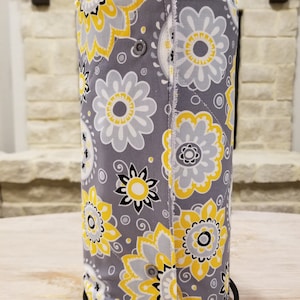 Gray & Yellow Floral. Reusable Paper Towel Roll With Snaps. Paperless Towels. Zero Waste. (set of 12)