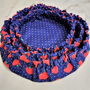 Reversible Bowl Covers. Red Apples