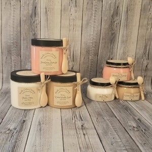 The Big One! Foaming Sugar Scrub 16oz Jar w/ Wood Spoon. Variety of Scents