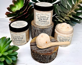 Scalp Scrub Shampoo. Himalayan Pink Salt Mineral Rich Purifying Whipped Shampoo Scalp Scrub