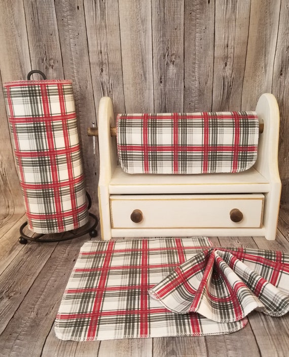 Set of 25 Flannel Reusable Paper Towels 24 Towels 1 Mesh Insert. Zero Waste. 1 Ply. Red and Gray Plaid Etsy