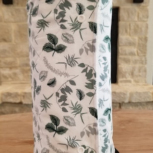 Leaves/Green and Gray. Reusable Paper Towel Roll With Snaps. Paperless Towels. Zero Waste. (set of 12)