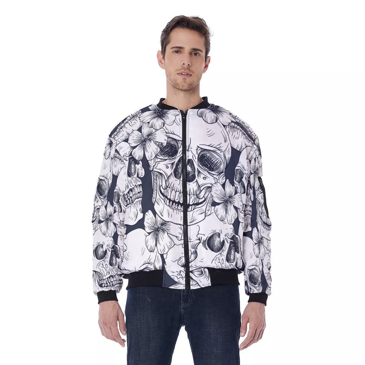 Discover Skulls And Roses Bomber Jacket