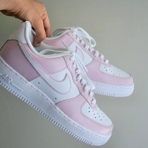 Pink white air force ones deals